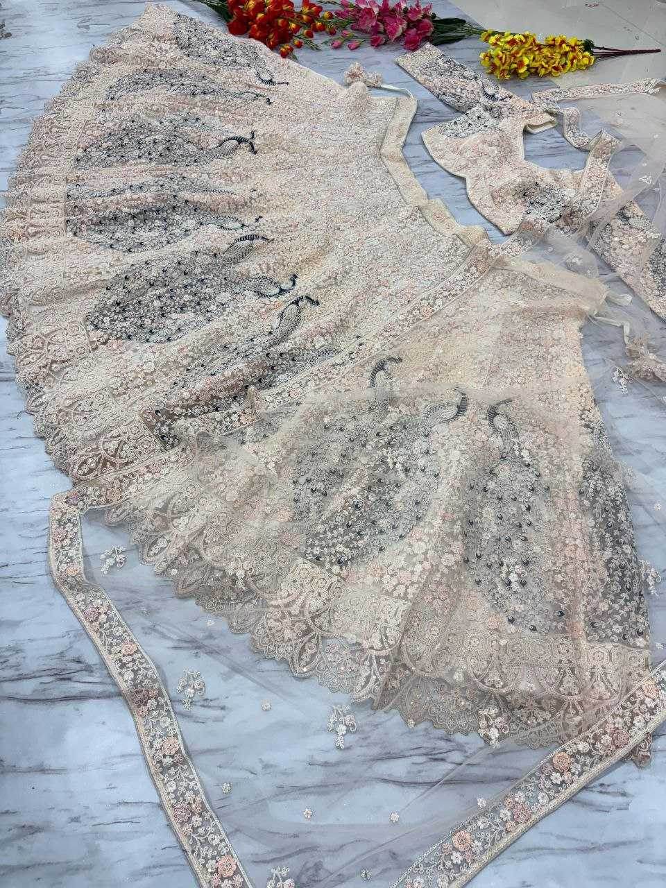 Butterfly Net Designer Wedding Lehenga - MYLUXURY LANE ENTERPRISE